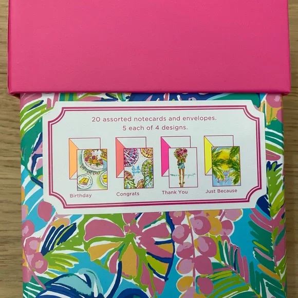 Lilly Pulitzer Note Card Set of 20 New in Box - Picture 4 of 5